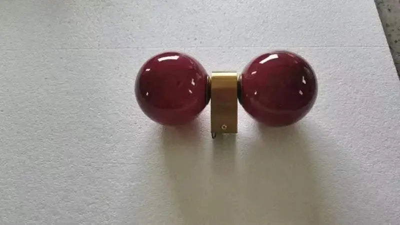 Modern pink and orange decorbites glass ball led wall lamp with red glossy spherical curtain rings and gold metal connector