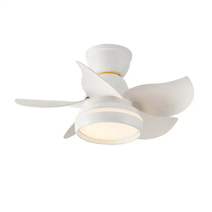 Modern pink and white kids ceiling fan with sleek white blades integrated led light and remote control for bedroom