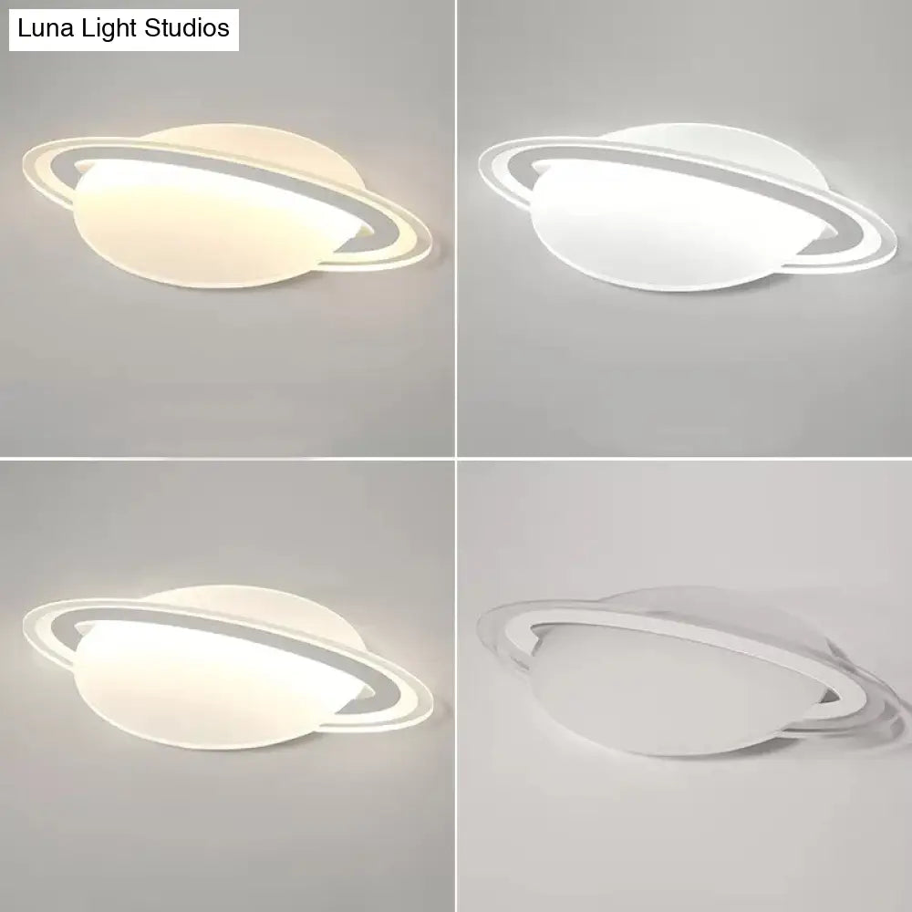 DecorBites™ DecorBites™ Modern Planet Shaped Ceiling Mount Light in White for Boys Bedroom
