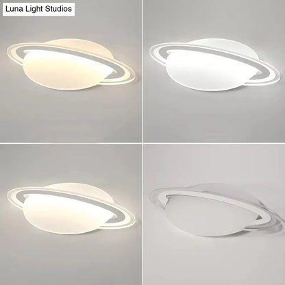DecorBites™ DecorBites™ Modern Planet Shaped Ceiling Mount Light in White for Boys Bedroom