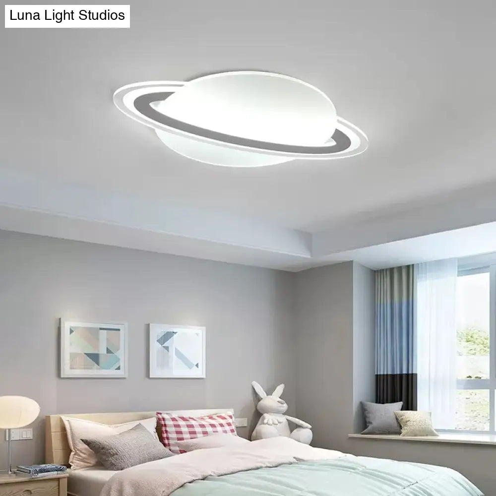 DecorBites™ DecorBites™ Modern Planet Shaped Ceiling Mount Light in White for Boys Bedroom