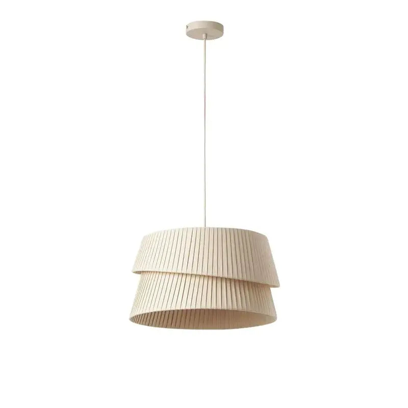 Modern pleated cream led ceiling chandelier with beige tiered pendant light and minimalist design for living room decorbites cream led