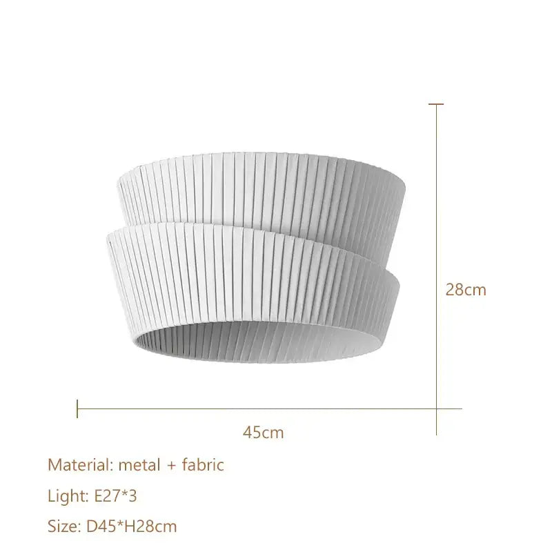 Modern pleated cream led ceiling chandelier with white fabric and metal lampshade for living room decorbites cream led lighting