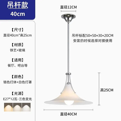 A sleek modern pendant light with polished chrome frame and wide frosted glass shade for kitchen decorbites french medieval led