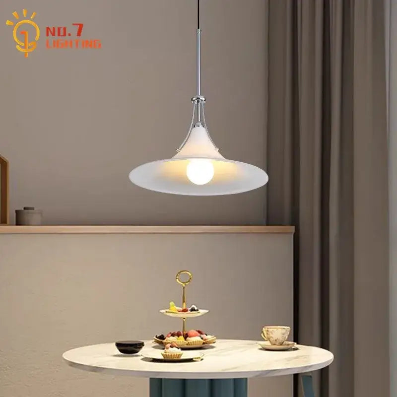 Modern polished chrome french medieval led pendant light with frosted glass shade ideal for kitchen decorbites french medieval