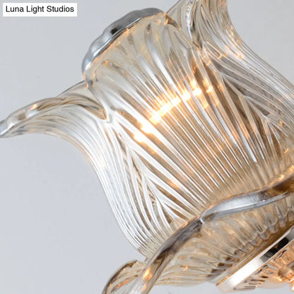 DecorBites™ DecorBites™ Modern Prism Glass Flower Wall Sconce Light - Brass with Crystal Accent