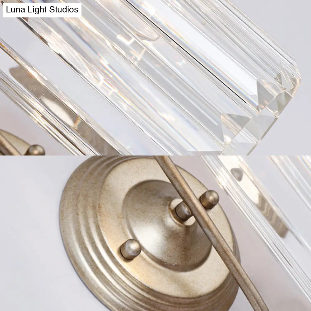 Aplique de pared cilíndrico de cristal prismático moderno DecorBites™ - Dorado/Negro