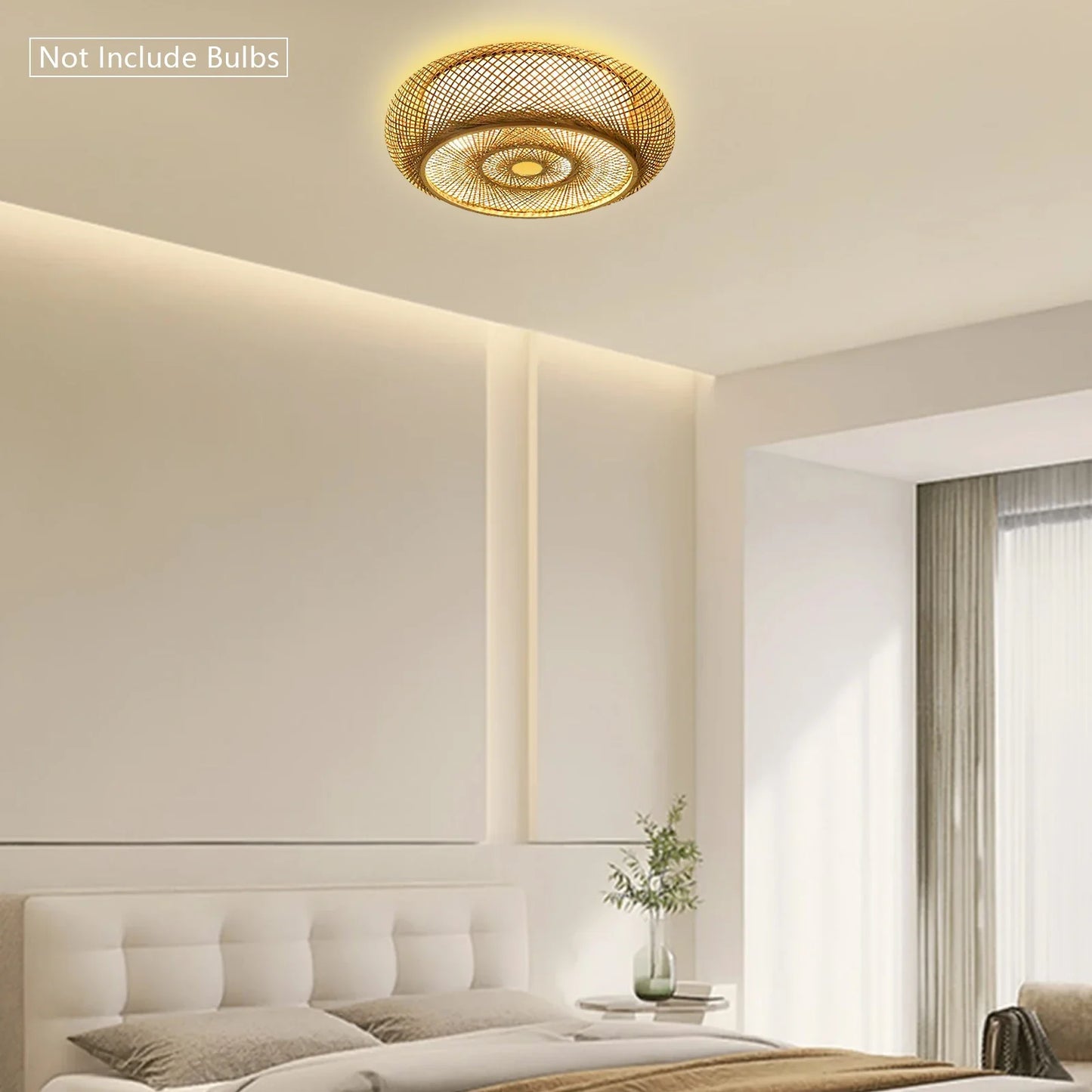 Modern Rattan Pendant Light - LED Ceiling Fan