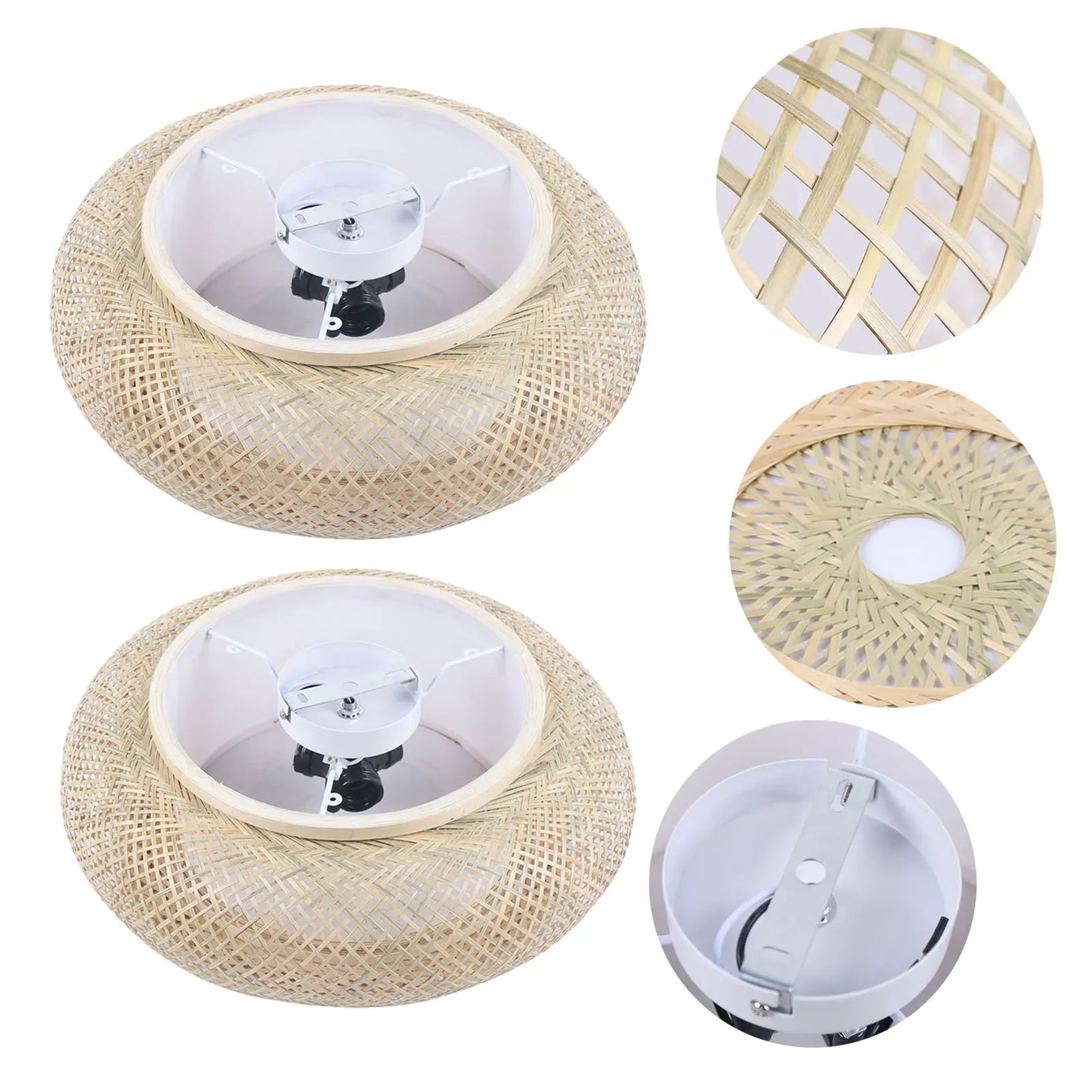 Modern Rattan Pendant Light - LED Ceiling Fan