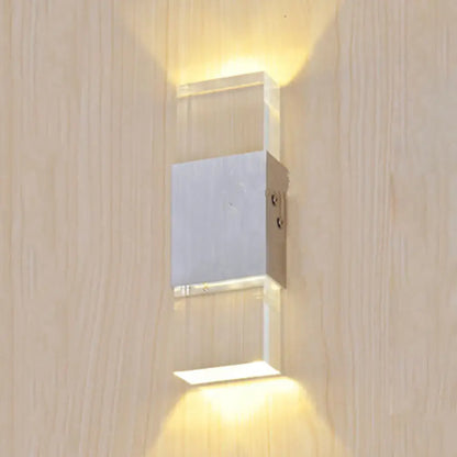 DecorBites™ DecorBites™ Modern Rectangular Acrylic LED Wall Sconce in Silver - Warm/White Light