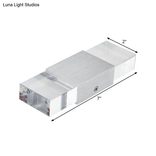 DecorBites™ DecorBites™ Modern Rectangular Acrylic LED Wall Sconce in Silver - Warm/White Light