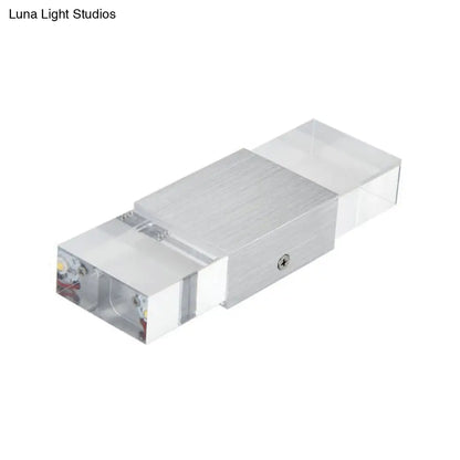 DecorBites™ DecorBites™ Modern Rectangular Acrylic LED Wall Sconce in Silver - Warm/White Light