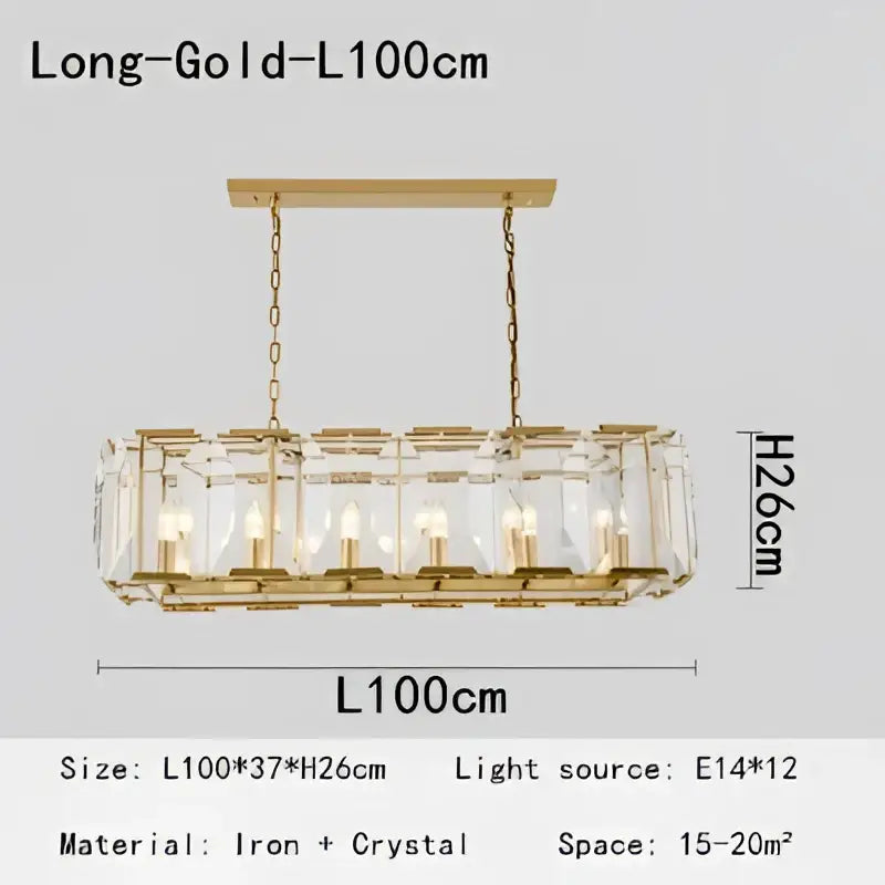 Modern rectangular black crystal chandelier with gold-toned iron frame and clear crystal panels for dining room decorbites crystal chandeliers