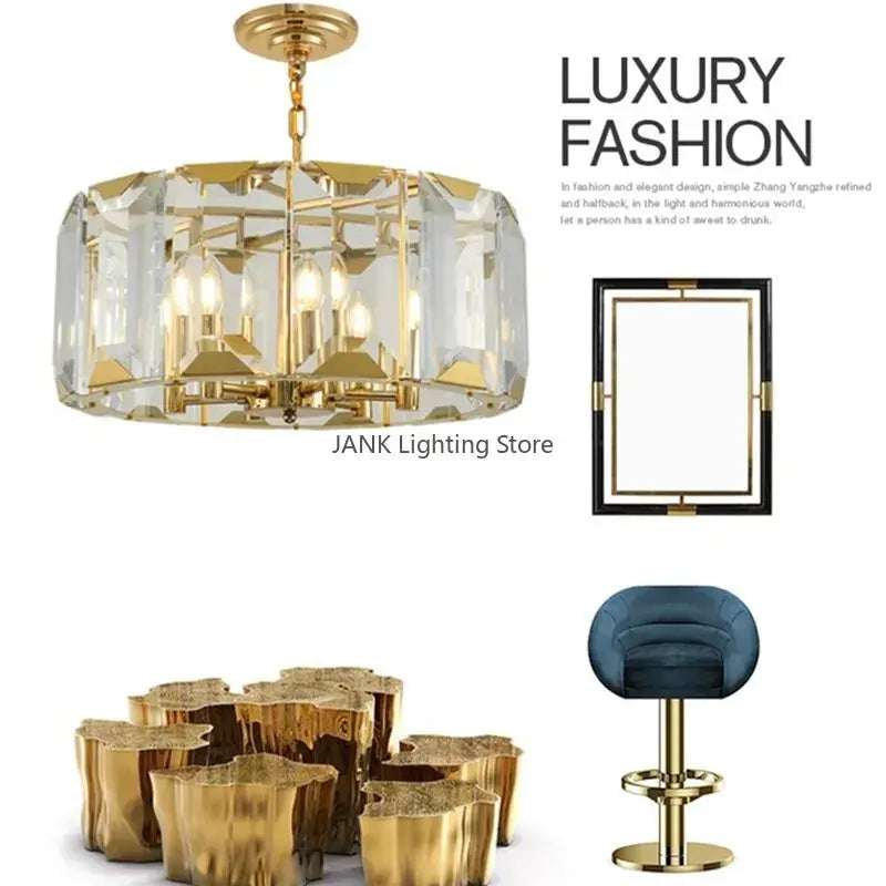 Modern rectangular black crystal chandelier with gold finish, faceted crystal panels, and multiple exposed bulbs for dining room decorbites crystal chandeliers