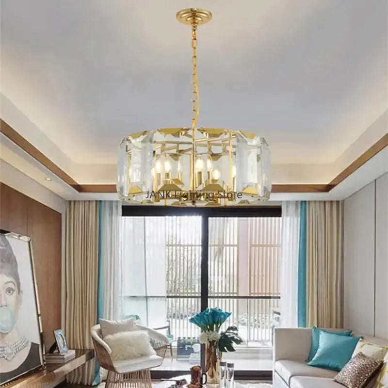 Modern rectangular black crystal chandelier with gold-toned frame and clear crystal facets for dining room decorbites crystal chandeliers