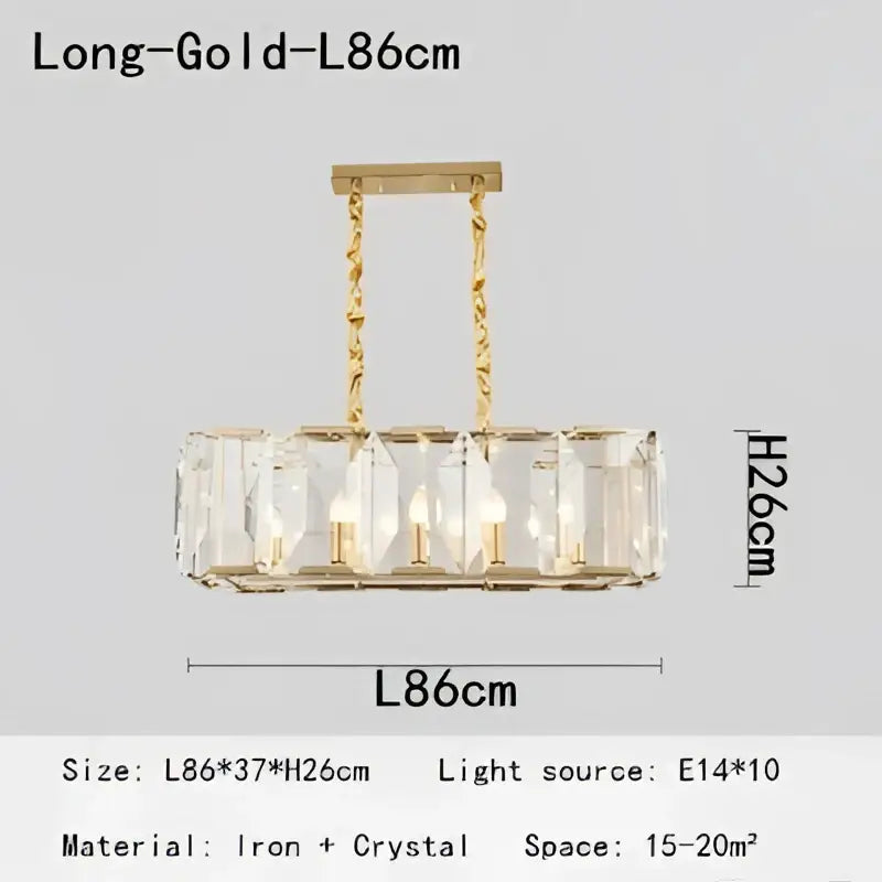 Modern rectangular black crystal chandeliers with gold-toned frame, clear crystal prisms, and iron chains by decorbites crystal