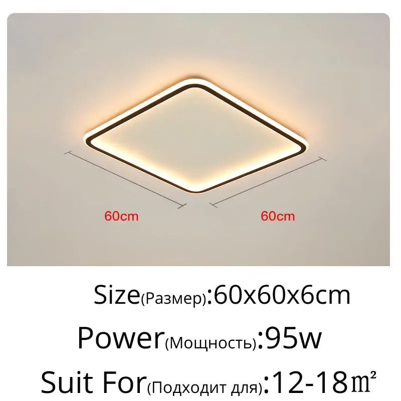 Modern rectangular black dimmable led ceiling chandelier with sleek frame and warm white illumination for living room decorbites dimmable led