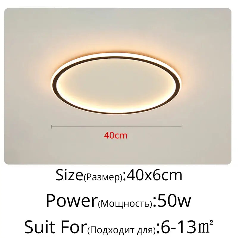 Modern oval dimmable led ceiling chandelier with a sleek black frame and warm white light for living room decorbites