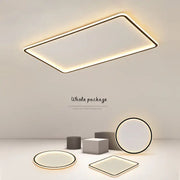 Modern rectangular black dimmable led ceiling chandelier with sleek frame and warm white illumination by decorbites