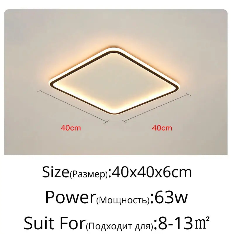 Modern rectangular black dimmable led ceiling chandelier with a sleek frame and warm white illumination for living room decorbites dimmable led