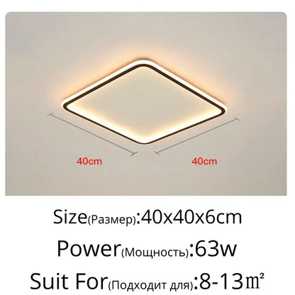 Modern rectangular black dimmable led ceiling chandelier with a sleek frame and warm white illumination for living room decorbites dimmable led