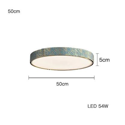 Modern rectangular blue copper crystal led chandelier with circular ceiling light featuring blue copper decorbites ring