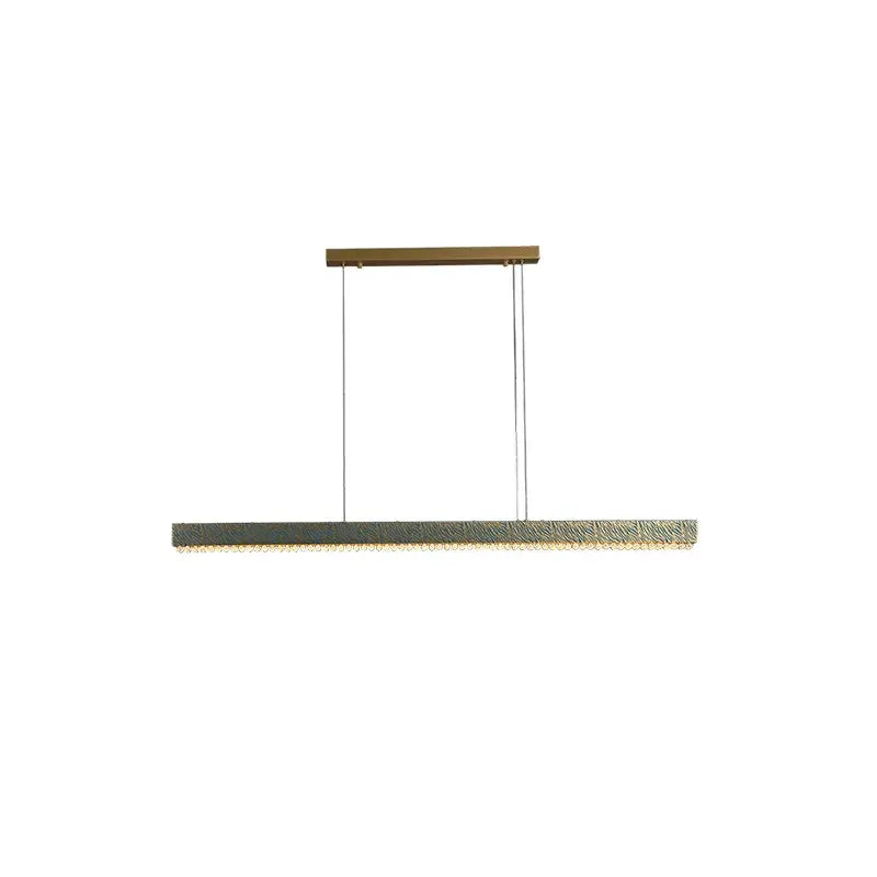 Modern rectangular blue copper crystal led chandelier with textured bronze finish and warm copper crystal led illumination