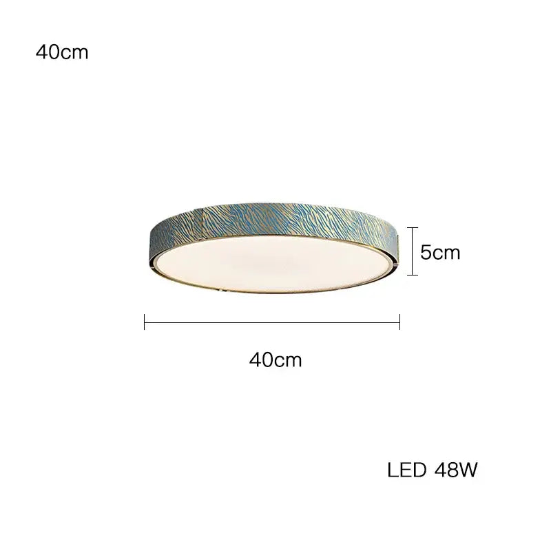 Modern rectangular blue copper crystal led chandelier with circular 40cm blue copper decorbites led ceiling light