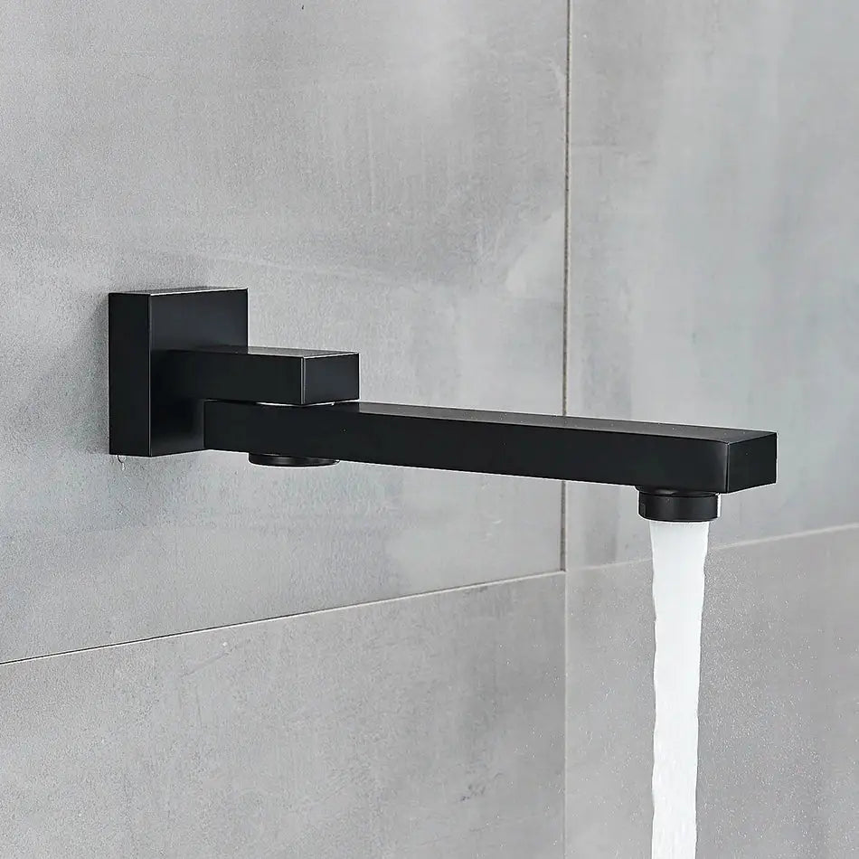 Modern rectangular brass chrome black matte finish swivel shower spout with sleek design for bathroom decorbites brass chrome
