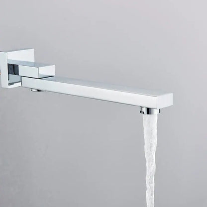 Modern chrome black bronze swivel shower spout with brass chrome finish and sleek wall-mounted design flowing water stream
