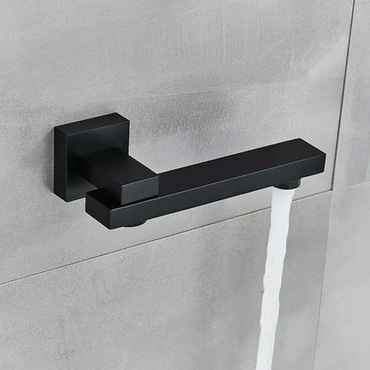 Black matte-finished rectangular wall-mounted showerhead with brass chrome black bronze swivel for modern bathroom decorbites brass chrome