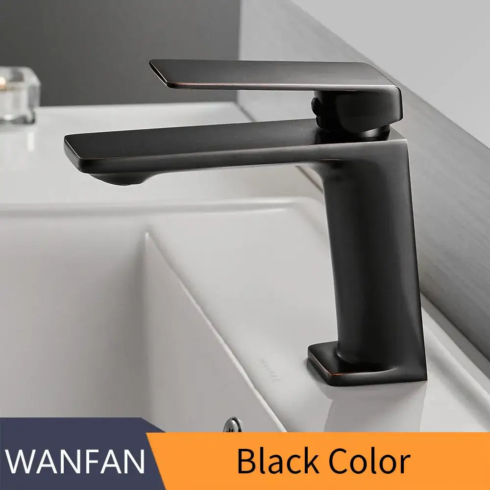 Modern rectangular brushed nickel bathroom sink faucet with black matte finish and sleek design by decorbites brushed nickel