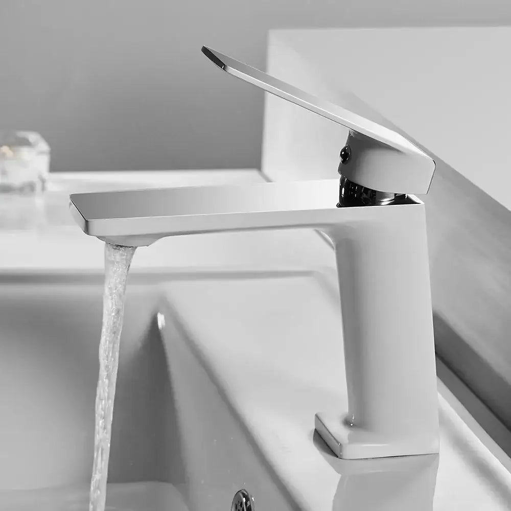 Modern rectangular brushed nickel bathroom sink faucet with a sleek chrome finished waterfall design for decorbites brushed nickel decor