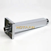Modern rectangular chrome brass chromed shower arm bathroom wall mount with threaded connections on both ends