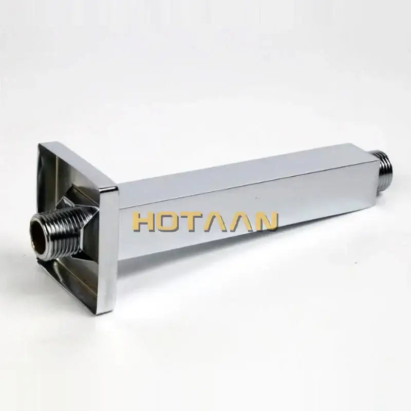 Modern rectangular chrome brass chromed shower arm bathroom wall mount with threaded connections on both ends