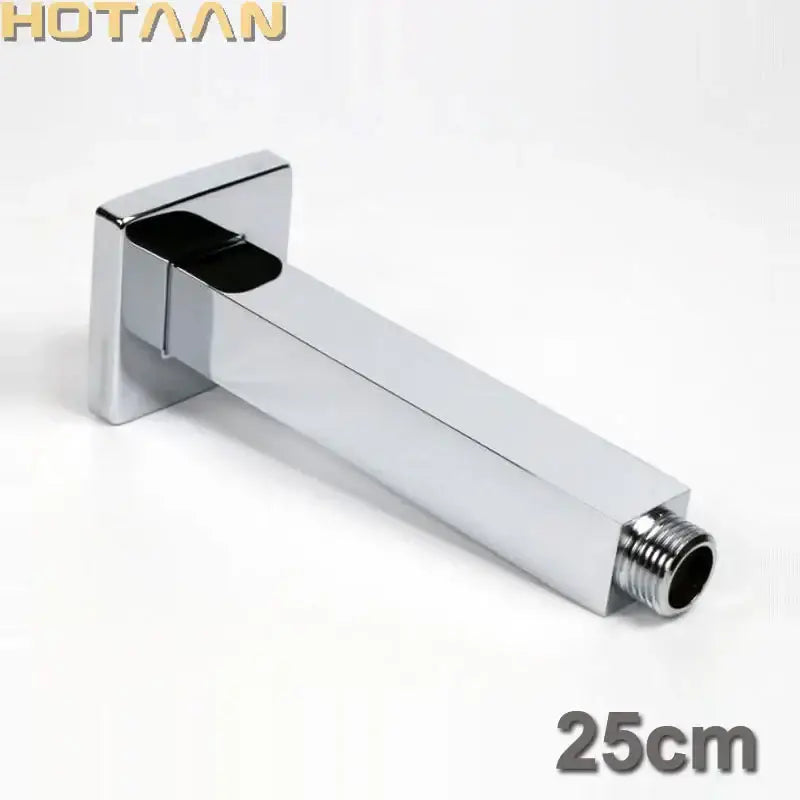 Modern rectangular chrome brass chromed shower arm wall mount with 25cm length and threaded connection by decorbites