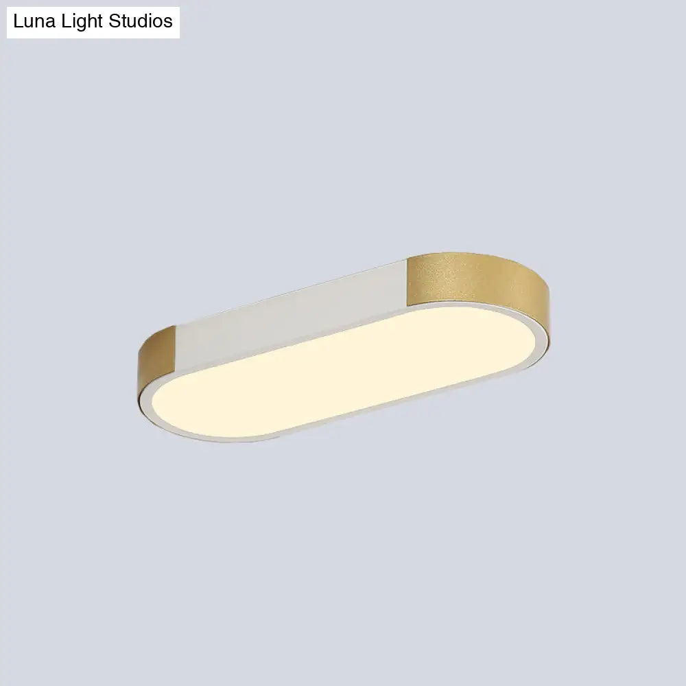 DecorBites™ DecorBites™ Modern Rectangular Corridor LED Ceiling Flush Mount - Metallic Flushmount Lighting in White/Gold or Black/Gold