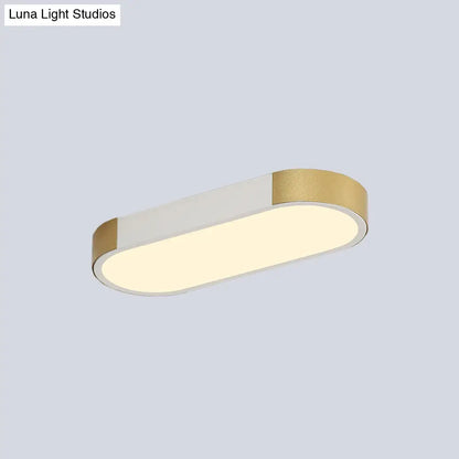 DecorBites™ DecorBites™ Modern Rectangular Corridor LED Ceiling Flush Mount - Metallic Flushmount Lighting in White/Gold or Black/Gold
