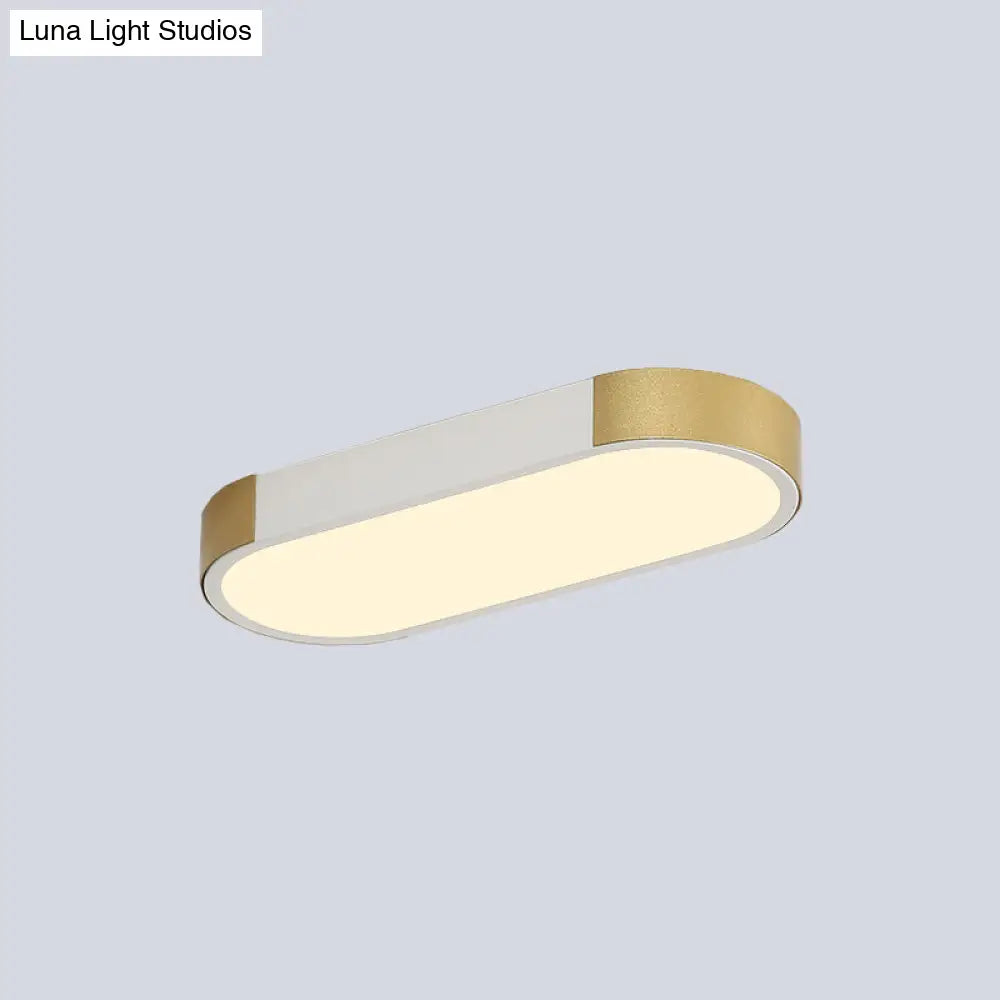 DecorBites™ DecorBites™ Modern Rectangular Corridor LED Ceiling Flush Mount - Metallic Flushmount Lighting in White/Gold or Black/Gold