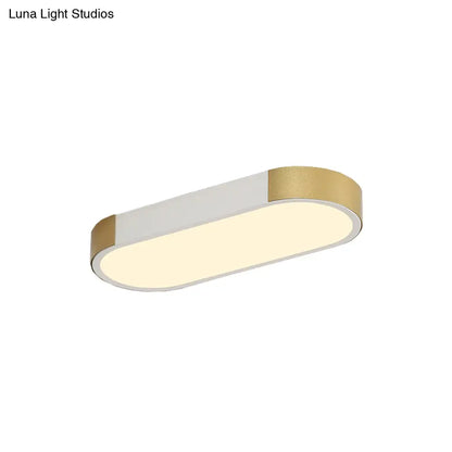 DecorBites™ DecorBites™ Modern Rectangular Corridor LED Ceiling Flush Mount - Metallic Flushmount Lighting in White/Gold or Black/Gold