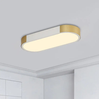 DecorBites™ DecorBites™ Modern Rectangular Corridor LED Ceiling Flush Mount - Metallic Flushmount Lighting in White/Gold or Black/Gold