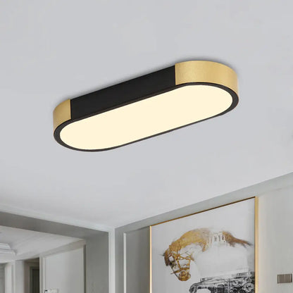 DecorBites™ DecorBites™ Modern Rectangular Corridor LED Ceiling Flush Mount - Metallic Flushmount Lighting in White/Gold or Black/Gold