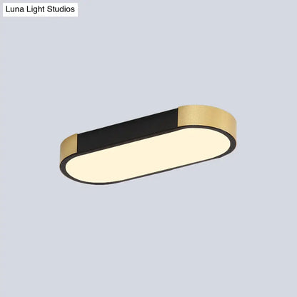 DecorBites™ DecorBites™ Modern Rectangular Corridor LED Ceiling Flush Mount - Metallic Flushmount Lighting in White/Gold or Black/Gold