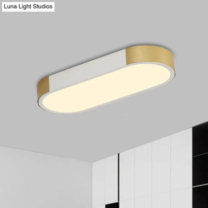 DecorBites™ DecorBites™ Modern Rectangular Corridor LED Ceiling Flush Mount - Metallic Flushmount Lighting in White/Gold or Black/Gold