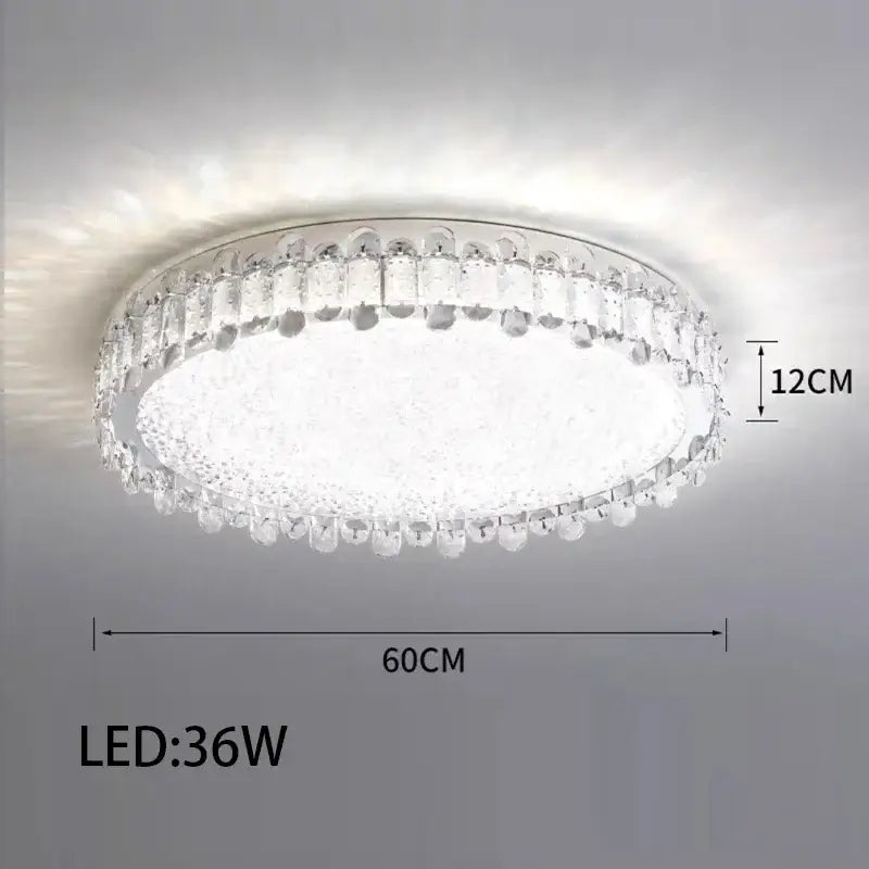 Modern rectangular crystal led ceiling lighting fixture with clear crystal decorbites crystal led and 36w led bulb
