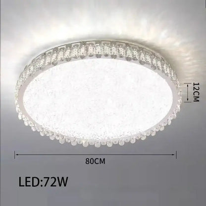 Modern rectangular decorbites crystal led lighting fixture with sparkling crystal trim and frosted glass center 80cm diameter
