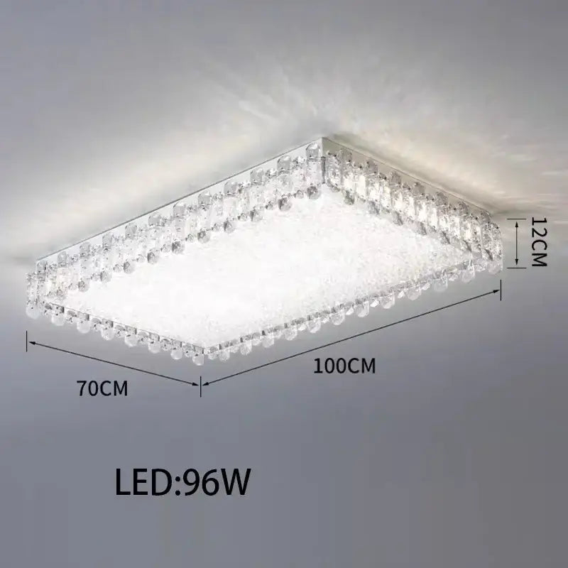Modern rectangular crystal led ceiling lighting fixture with 100cm by 70cm crystal led ceiling panel decorbites crystal led design