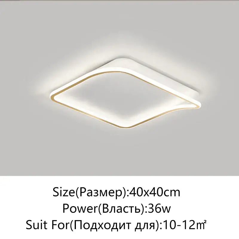 Modern white and gold LED ceiling chandelier with sleek diamond design for living room decorbites golden led ceiling