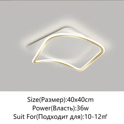 Modern rectangular golden led ceiling chandelier with sleek curved white and gold frame for living room decorbites golden led