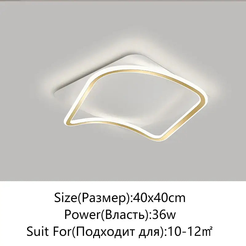 Modern rectangular golden led ceiling chandelier with sleek curved white and gold frame for living room decorbites golden led